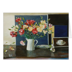 Carnations in a spiral jug 2000