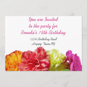 Carnations Invitation Template