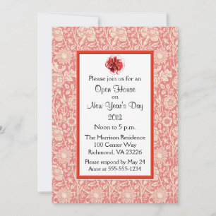Carnations Open House New Year's Day Invitation