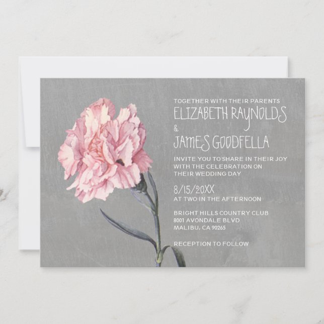 Carnations Wedding Invitations (Front)