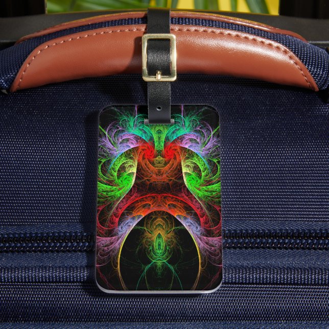 Carnaval Abstract Art Address Luggage Tag (Front Insitu 2)
