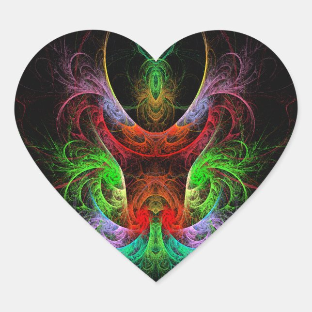Carnaval Abstract Art Heart Sticker (Front)