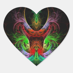Carnaval Abstract Art Heart Sticker