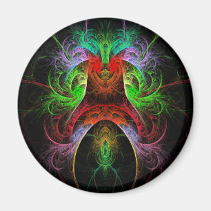 Carnaval Abstract Art Round Magnet