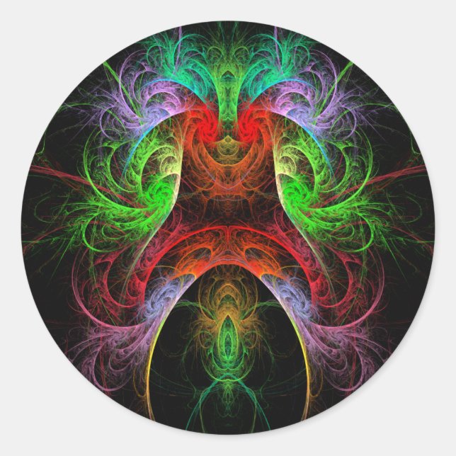 Carnaval Abstract Art Round Sticker (Front)