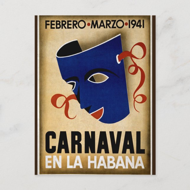 Carnaval Havana Vintage Cuba Travel Advertisement Postcard (Front)