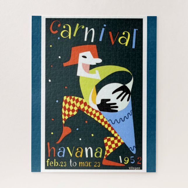 Carnaval Havana Vintage Cuba Travel Art Jigsaw Puzzle (Vertical)