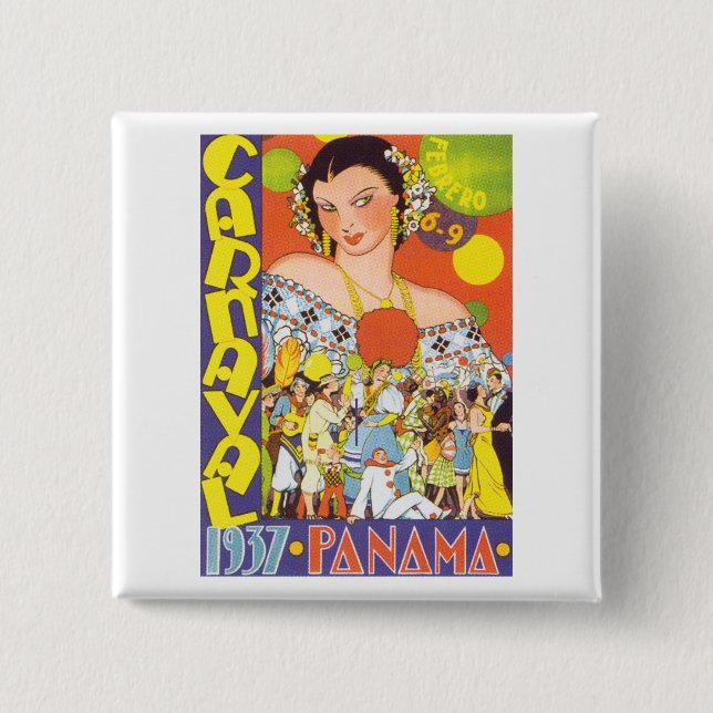 Carnaval in Panama 15 Cm Square Badge (Front)