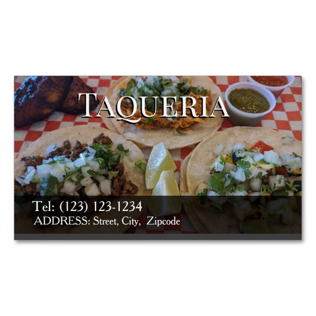 carne asada magnetic business card (Front)