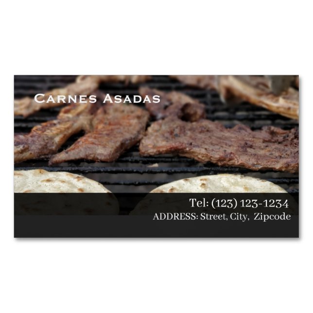 carne asada magnetic business card (Front)