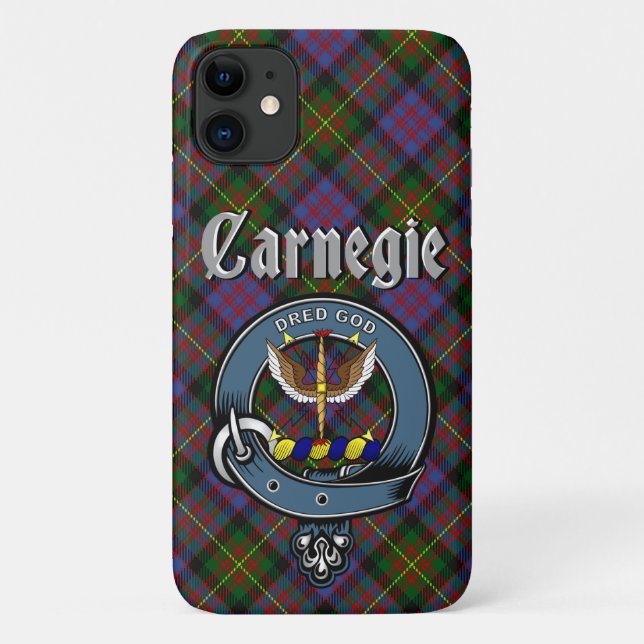 Carnegie Clan Badge & Tartan Phone Case (Back)