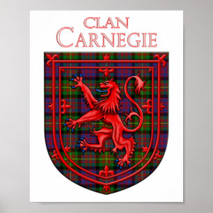 Carnegie Tartan Scottish Plaid Lion Rampant Poster