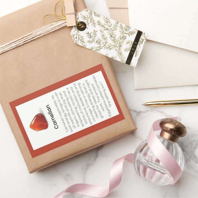 Carnelian Crystal Meaning Jewellery Package Label  (Gifting)