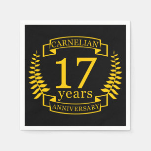 Carnelian Gemstone wedding anniversary 17 years Napkin