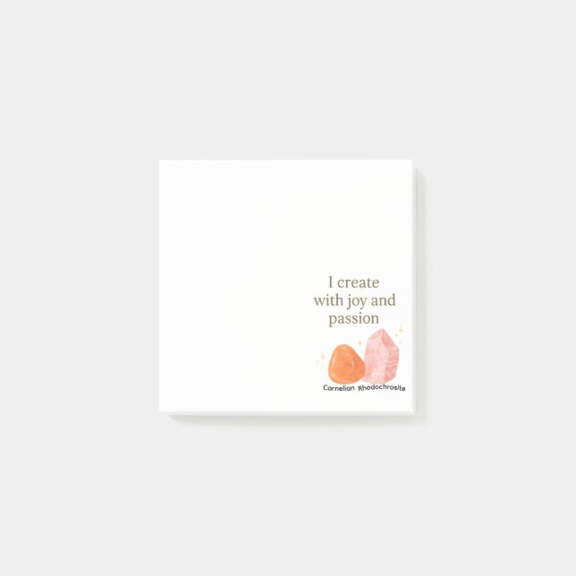 Carnelian & Rhodochrosite Affirmation Style 1 Post-it Notes (Front)