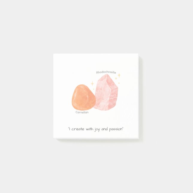 Carnelian & Rhodochrosite Affirmation Style 2 Post-it Notes (Front)