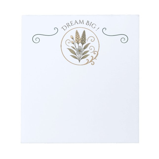 Carnet de note, bloc-notes, Dream big. Notepad (Front)