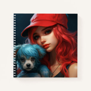 Carnet -Girl and her dog -4 Notebook