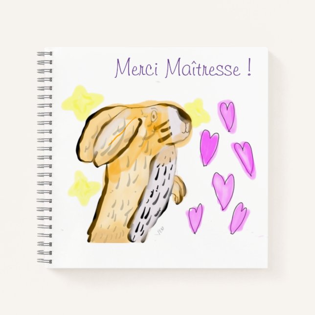 Carnet merci Maîtresse ! Notebook (Front)
