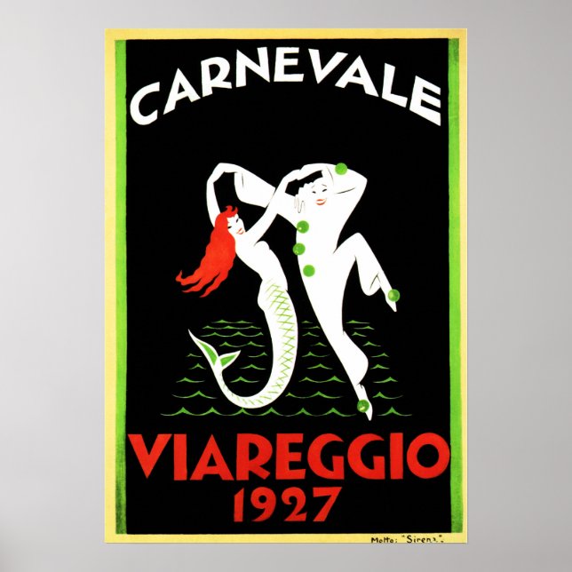 CARNEVALE VIAREGGIO Carnival Old Italian Art Deco Poster (Front)