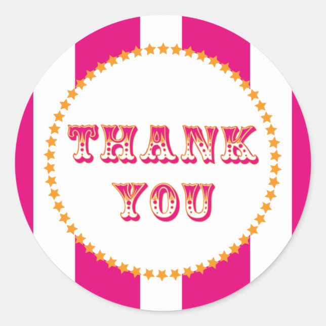 Carnival and Circus Party Classic Round Sticker (Front)