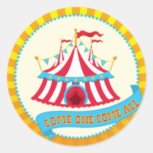 Carnival and Circus Party Classic Round Sticker