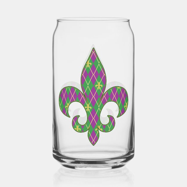 Carnival Argyle Can Glass (Front)