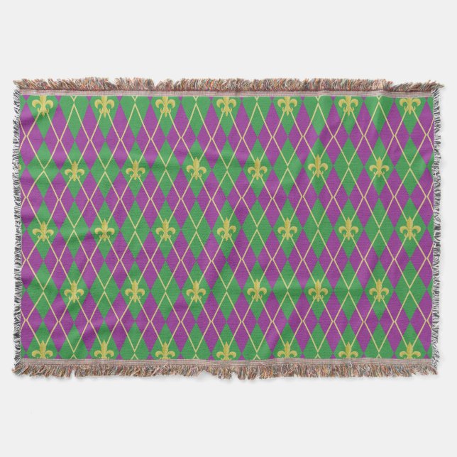 Carnival Argyle Throw Blanket (Front)