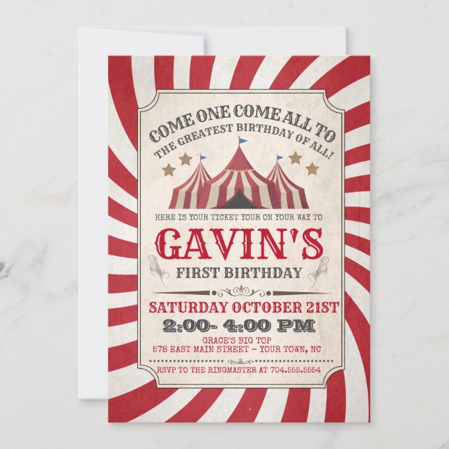 Carnival Birthday Invitation (Front)