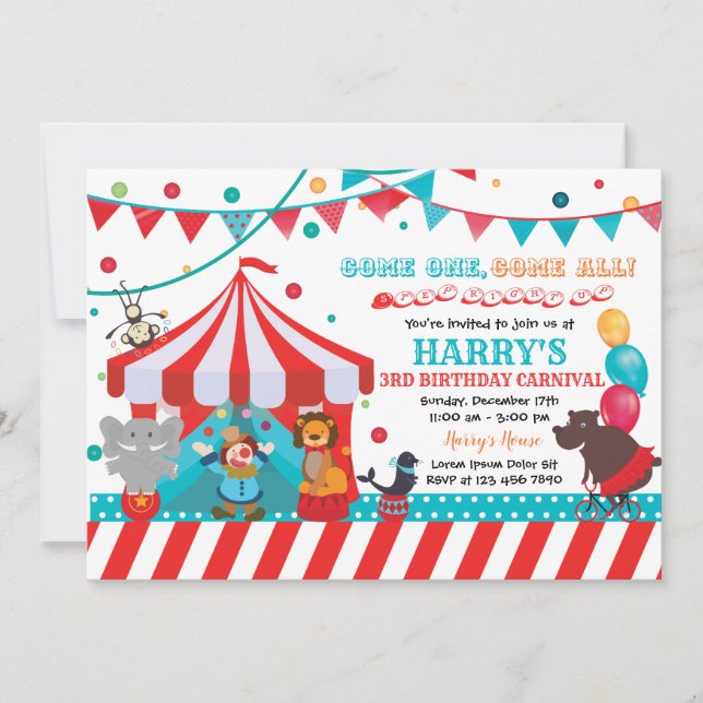 Carnival Birthday Invitation (Front)