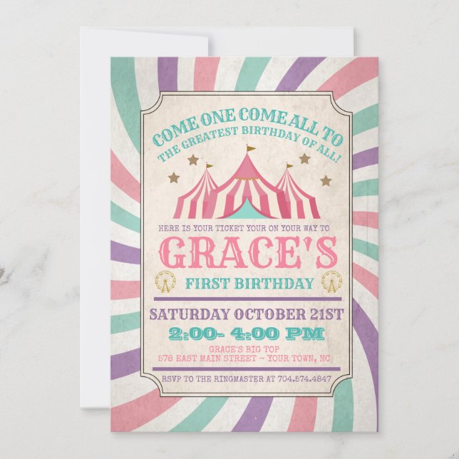 Carnival Birthday Invitation (Front)