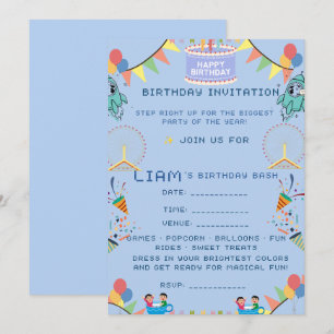 Carnival Birthday Invitation – Colourful Circus Th