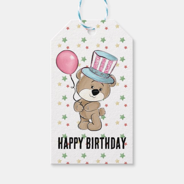 Carnival Birthday Medium Gift Tag (Front)