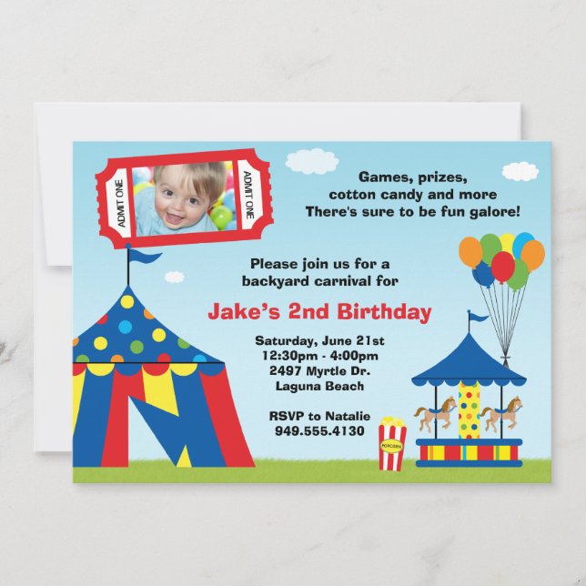 Carnival Birthday Party Invitation (Front)