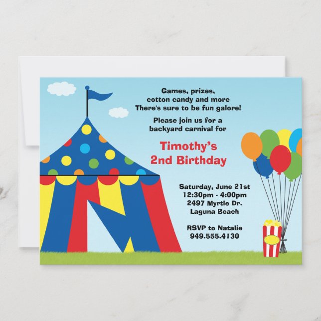 Carnival Birthday Party Invitation (Front)