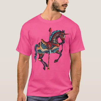 Carnival Carousel Horse Carousel Unicorn Small Blu T-Shirt