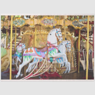Carnival Carousel Horses 20x30 Decoupage Tissue Paper