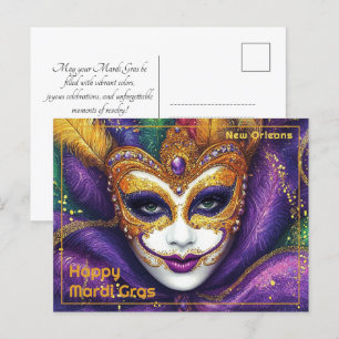 💚💜💛Carnival Cheers Postcard