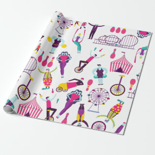 carnival circus amusement park side show  wrapping paper