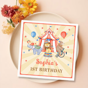 Carnival Circus & Animals Festival Birthday Napkin