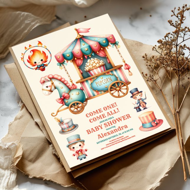 Carnival Circus Baby Shower Invitation (Creator Uploaded)