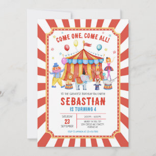 Carnival Circus Birthday Invitation