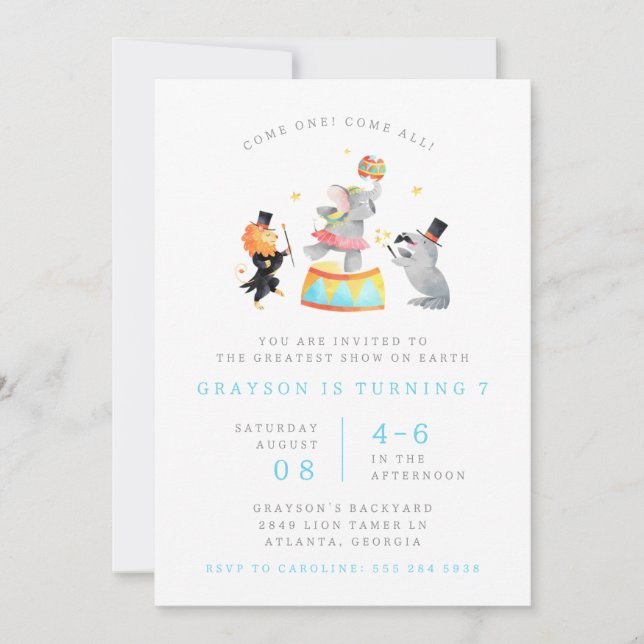 Carnival Circus Birthday Party Invitation (Front)