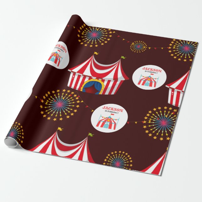 Carnival Circus Birthday Wrapping Paper (Unrolled)