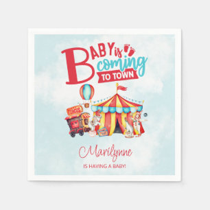 Carnival Circus Blue Baby Shower Napkin