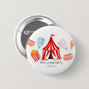 Carnival circus cute birthday button party favour