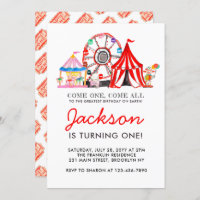 Carnival Circus Fair Party Kid Birthday Invitation