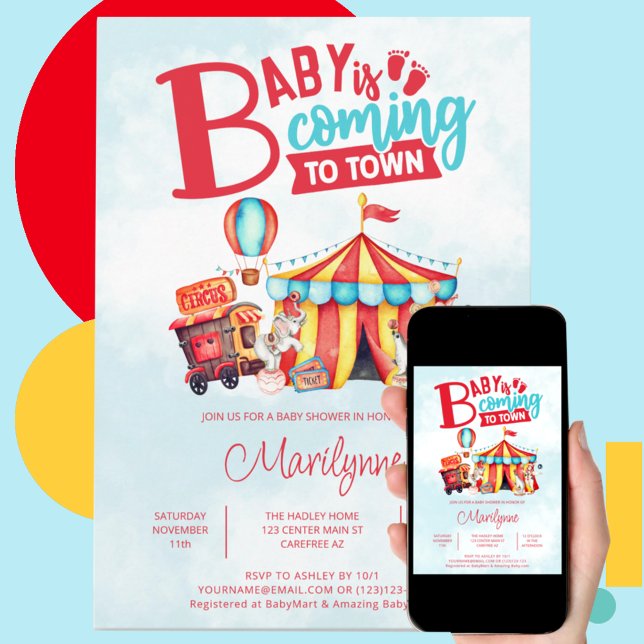 Carnival Circus Festival Baby Shower Invitation (Creator Uploaded)