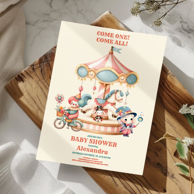 Carnival Circus Festival Baby Shower Invitation (Creator Uploaded)