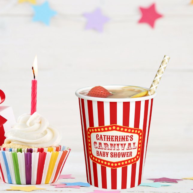 Carnival Circus Festival Baby Shower Paper Cups (Creator Uploaded)